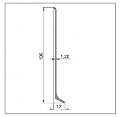 Алюминиевый плинтус 100 мм серебро/черный