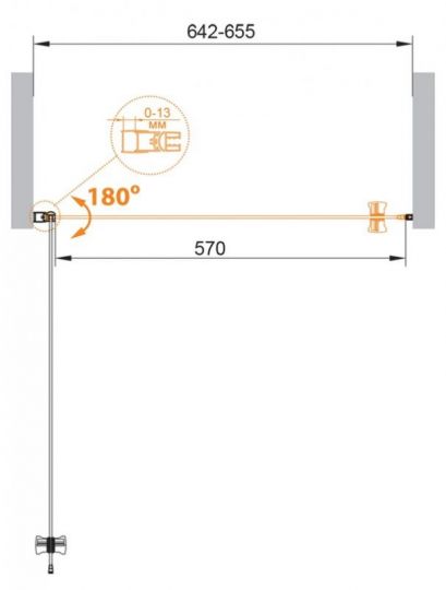 Душевая дверь в нишу 65 см CEZARES ECO-O-B-1-65-C-Cr схема 8