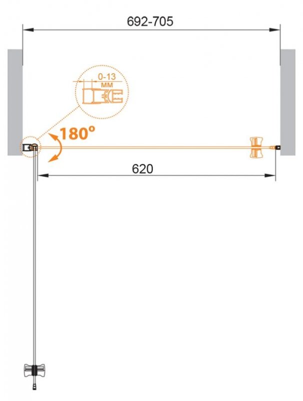 Нишевая душевая дверь 70 см CEZARES ECO-O-B-1-70-C схема 8