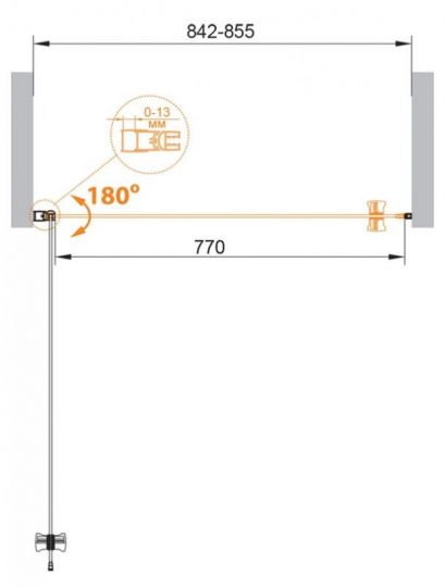 Душевая дверь в нишу 85 см CEZARES ECO-O-B-1-85-C-Cr схема 8