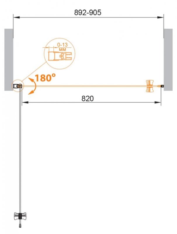 Душевая дверь в нишу 90 см CEZARES ECO-O-B-1-90-C схема 9