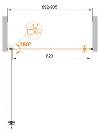 Душевая дверь в нишу 90 см CEZARES ECO-O-B-1-90-C схема 14