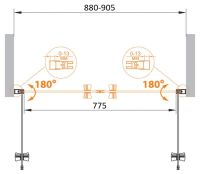 Душевая дверь для проема 90 см CEZARES ECO-O-B-2-90-P-Cr схема 9