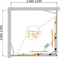 Душевой уголок CEZARES MOLVENO-A-22-100+20-C-Cr-IV схема 2