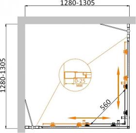 Душевой уголок CEZARES MOLVENO-A-22-100+30-C-Cr-IV ФОТО