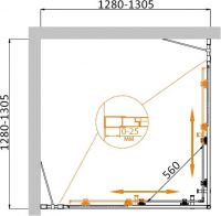 Душевой уголок CEZARES MOLVENO-A-22-100+30-C-Cr-IV схема 2