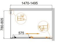 Душевой уголок CEZARES MOLVENO-AH-11-150/80-C-Cr-IV схема 3