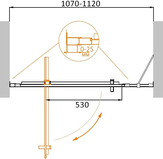 Душевая дверь в нишу CEZARES MOLVENO-BA-11-80+30-C-Cr-IV схема 2