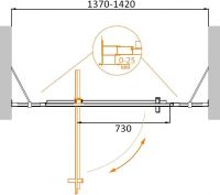 Душевая дверь для проема CEZARES MOLVENO-BA-12-100+40-C-Cr-IV схема 2