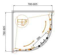 Душевой уголок CEZARES MOLVENO-R-2-80-P-Cr схема 6