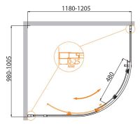 Душевой уголок CEZARES MOLVENO-RH-1-120/100-C-Cr-IV схема 2