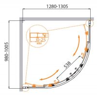 Душевой уголок CEZARES MOLVENO-RH-2-130/100-P-Cr схема 6