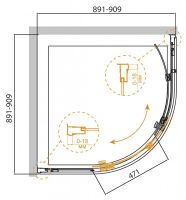 Душевой уголок CEZARES PRATICO-R-1-90-C-Cr схема 2