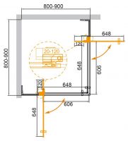 Душевой уголок CEZARES SLIDER-A-2-80/90-BR схема 6