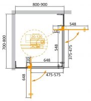 Душевой уголок CEZARES SLIDER-AH-2-70/80-80/90-C схема 5