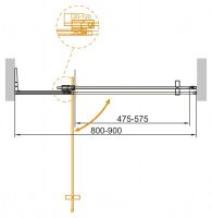 Душевая дверь для проема CEZARES SLIDER-B-1-80/90-GRIGIO схема 18