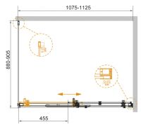 Душевой уголок CEZARES STYLUS-SOFT-AH-1-110/90-C-Cr схема 2