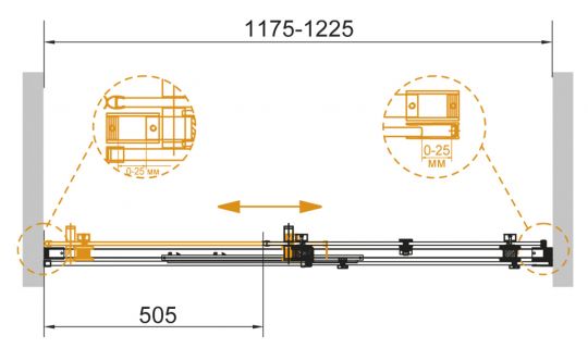 Душевая дверь в нишу CEZARES STYLUS-SOFT-BF-1-120-C-Cr ФОТО