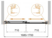 Шторка на ванну CEZARES TANDEM-SOFT-VF-2-170/145 схема 8