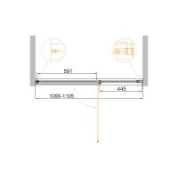 Душевая дверь в проем CEZARES URBAN-B-12-110-C схема 2