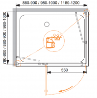 Душевой уголок CEZARES 120x80 VERONA-W-AH-1-120/80-P-Cr схема 5