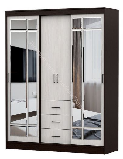 Шкаф-купе ШКП 1 Дуб Венге/Ясень Анкор Светлый