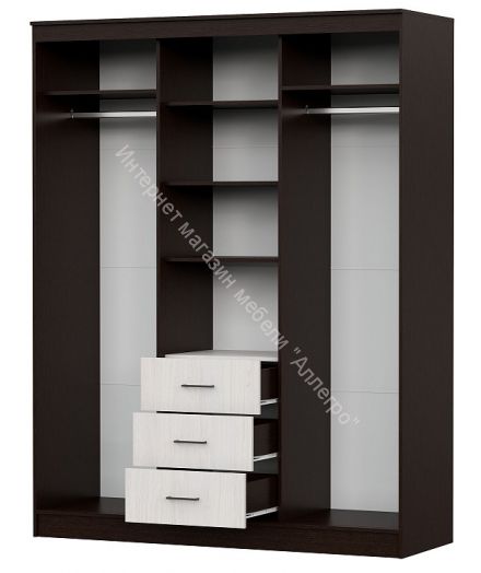 Шкаф-купе ШКП 1 Дуб Венге/Ясень Анкор Светлый