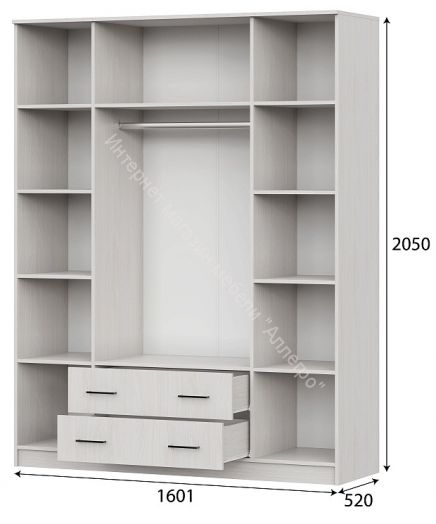 Шкаф ШК 1 Белый текстурный