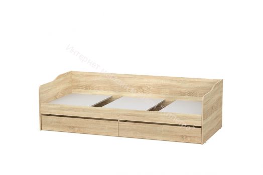 Кровать КР 1 универсальная Серия 2 с настилом Лайт Дуб Сонома