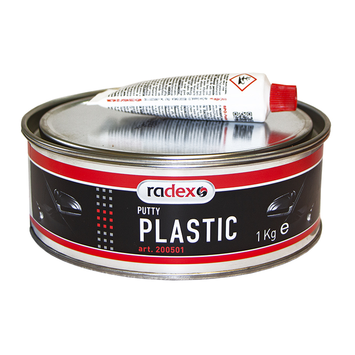 Radex PLASTIC PUTTY Шпатлевка для пластмассы с отвердителем, 1кг.