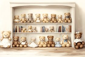 Фон стена "Teddy bears №1"