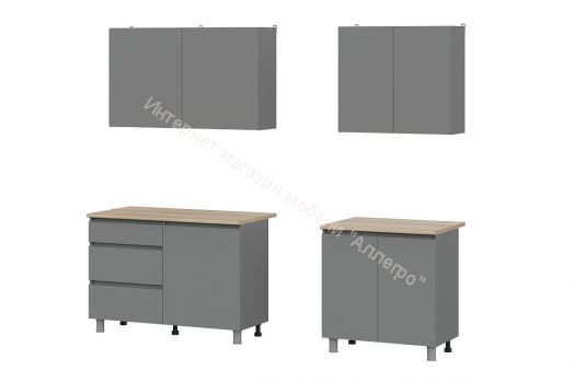 Кухонный гарнитур Денвер 2,0м Графит серый/Дуб Сонома