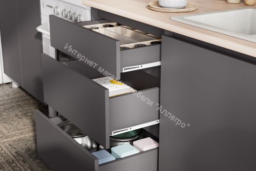 Кухонный гарнитур Денвер 1,6м Графит серый/Дуб Сонома