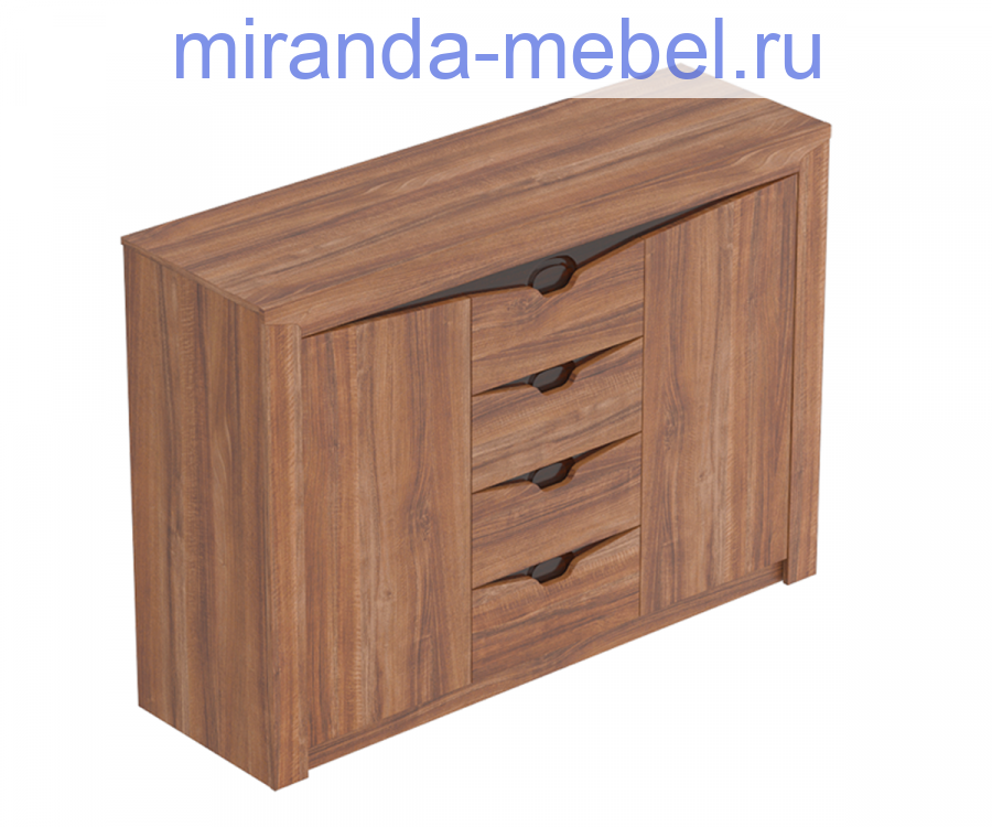 Соренто тумба с 4 ящиками и 2 дверцами
