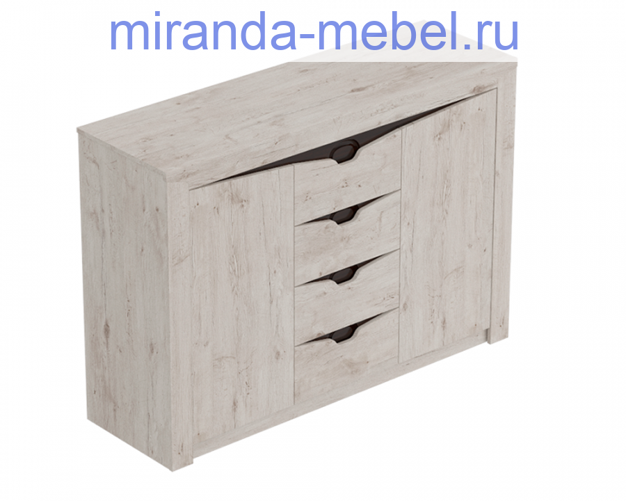 Соренто тумба с 4 ящиками и 2 дверцами