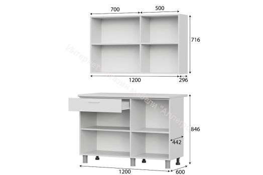 Кухонный гарнитур КГ - 4(1200) Белый/Дуб Сонома/Антарес