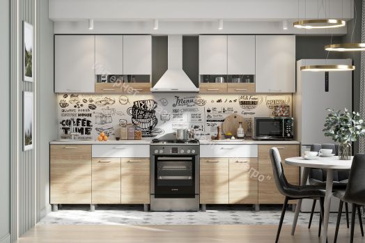 Кухонный гарнитур КГ - 4(1200) Белый/Дуб Сонома/Антарес