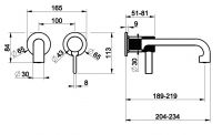 Встраиваемый смеситель для раковины Gessi Inciso 58088299 черный матовый схема 1