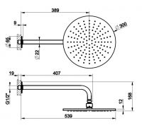 Тропический душ Gessi Inciso 30х30 58248726 бронза теплая браш PVD схема 1