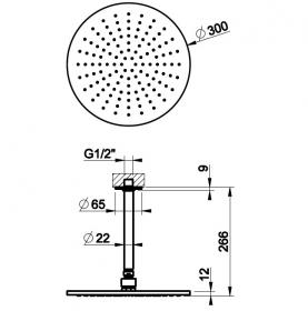 Тропический душ Gessi Inciso 30х30 58252727 латунь браш PVD ФОТО