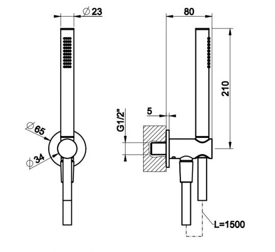 Душевой комплект Gessi Anello 63329727 латунь браш PVD ФОТО