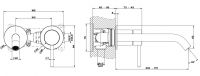 Gessi Flessa смеситель для раковины 54086707 черный металл браш PVD схема 2