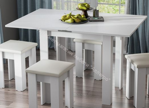 Стол обеденный СО 3 (Раскладной) Белый