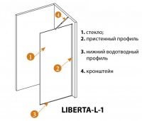 Душевая перегородка с черным профилем (либо хром) универсальная CEZARES LIBERTA-L-1-TB-100-C схема 15