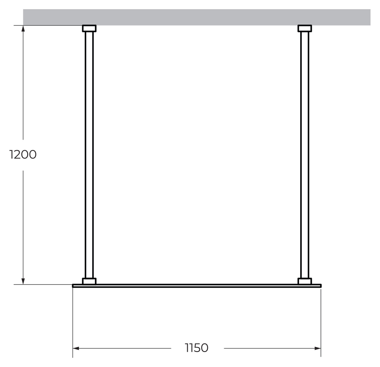 Душевая перегородка 115 см CEZARES LIBERTA-L-2-115-120-C схема 7