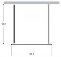 Душевая перегородка 120 см CEZARES LIBERTA-L-2-120-120-C схема 3