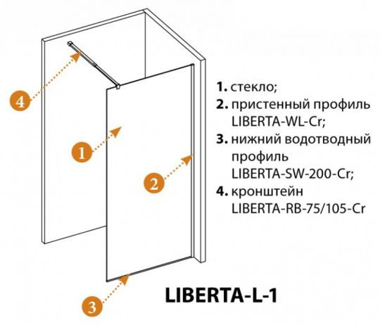 Душевая перегородка CEZARES LIBERTA-L-1-140-C схема 8