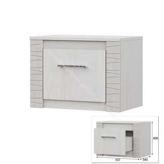 Тумба прикроватная Серия №4 Гамма 20 Ясень анкор светлый/ Сандал светлый