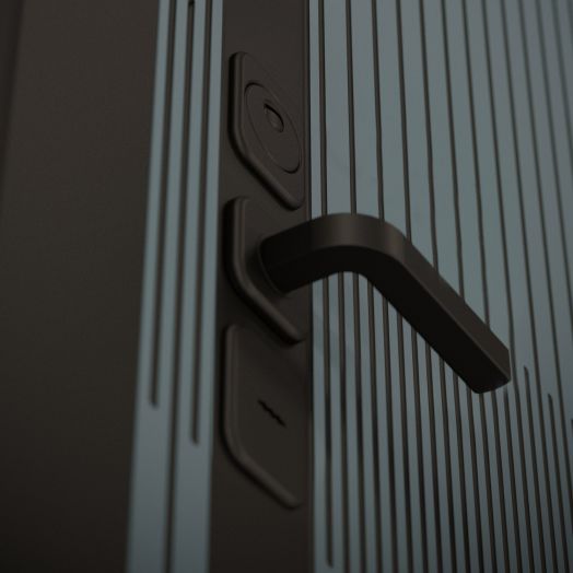 Входная дверь Лабиринт ISSIDA 32 Серый софт рельеф