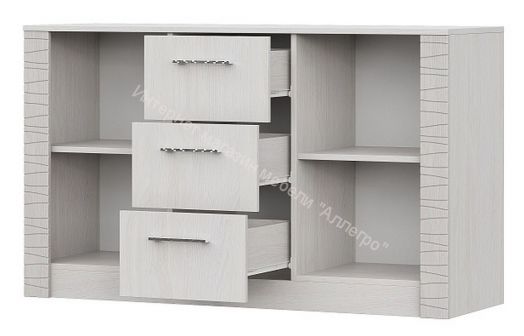 Комод 3 ящика двухстворчатый Серия №4 Гамма 20 Ясень анкор светлый/Сандал светлый